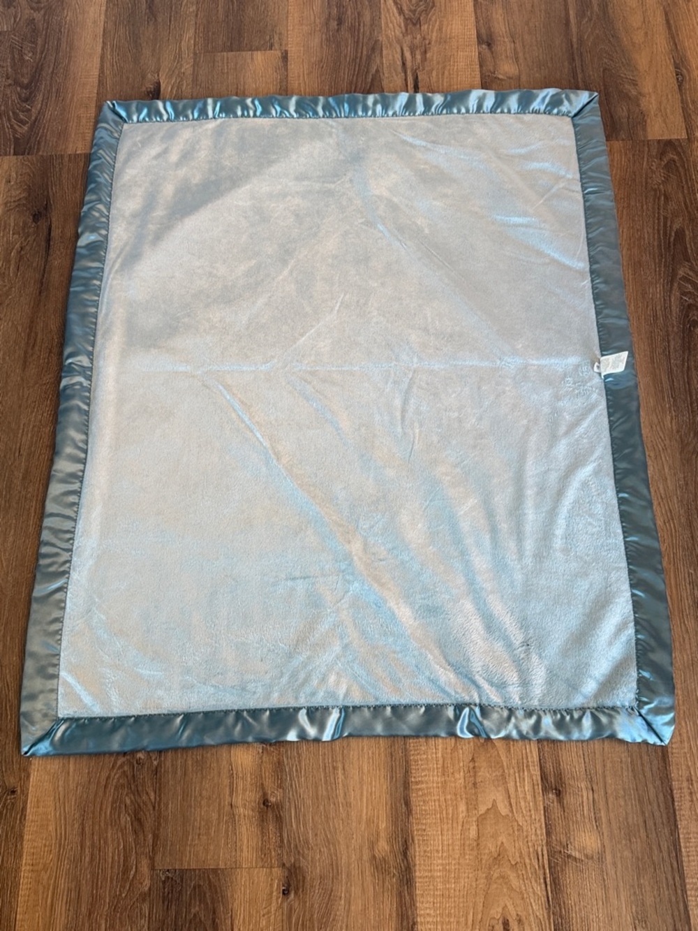 Cloud island Plush Baby Blanket with Satin Trim - Blue - teal - blue - Picture 5 of 9